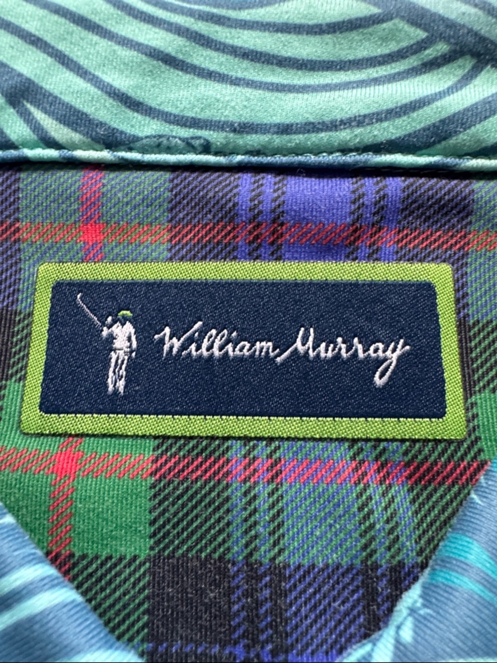 William Murray polo featuring a "The Rough Life" wave pattern. Men’s size XL - Picture 2 of 11